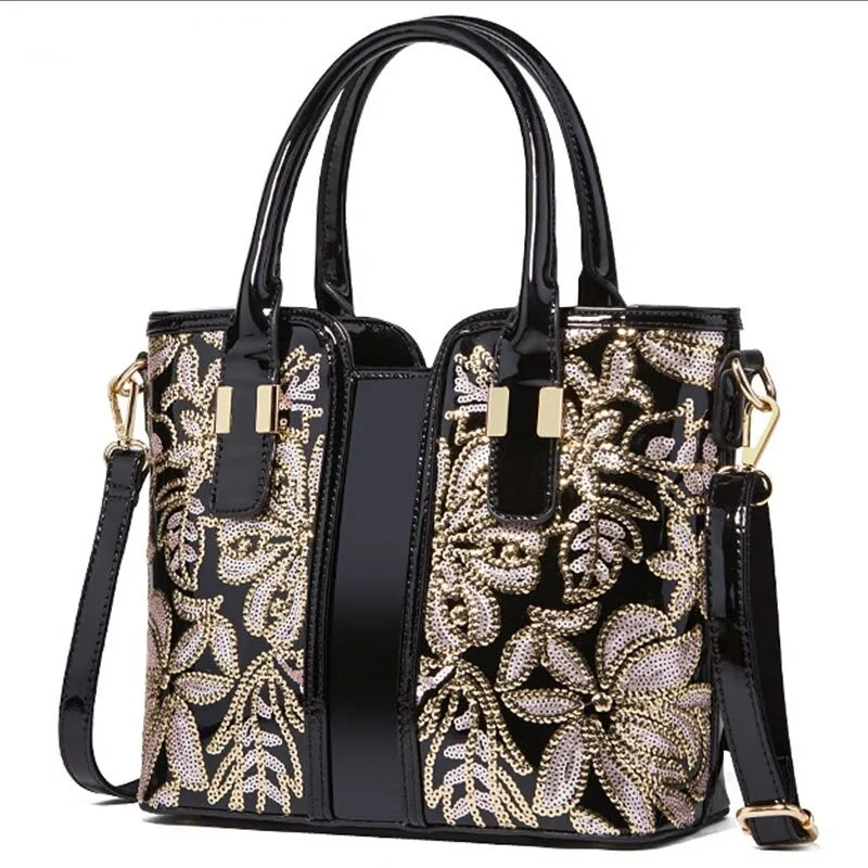 Luxury Fashion High Quality Appliques Flower Women's Messenger Bag