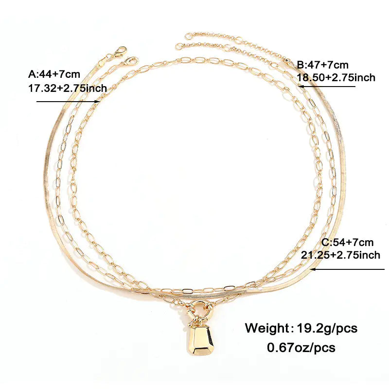 European And American Chain Like Flat Snake Twin Necklace Women's Classic Fashion